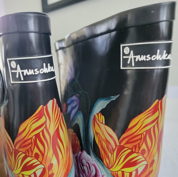 Anuschka Tall Rain Boots in Vintage Bouquet Size 9/10 - Picture 5 of 11